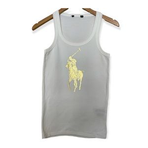 Ralph Lauren‎  black label Ivory Tank gold detail Top